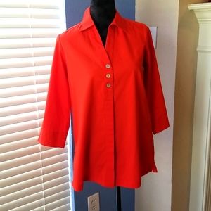 Poplin cotton blend blouse by Zac and Rachel size small in poppy red